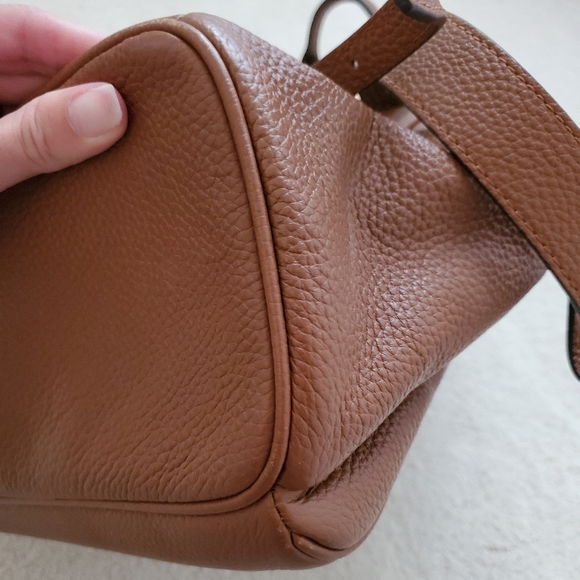 Michael Kors Brown Abbey Pebbled Leather Backpack - Picture 11 of 16